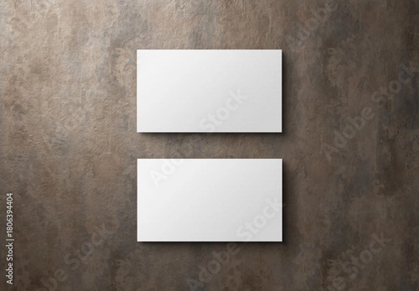Fototapeta Minimalist business card on metal textured background Mockup. 3D rendering