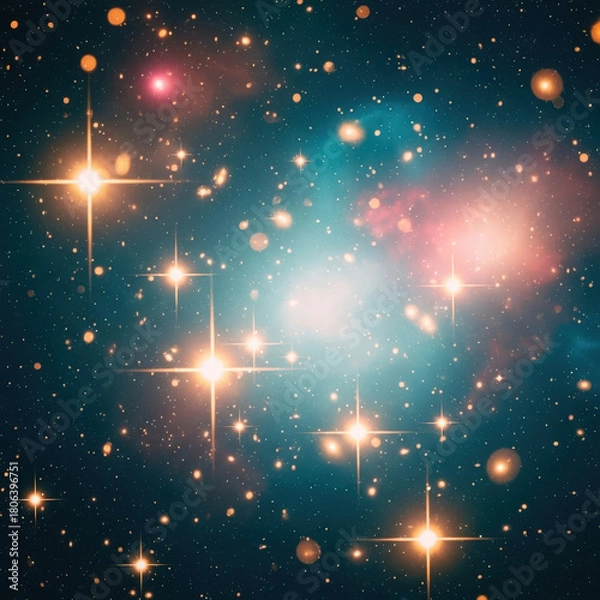 Obraz Vibrant nebula and distant stars in deep space cosmic wonder