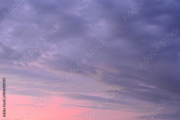 Fototapeta Twilight Sky with Pink and Purple Clouds sky background