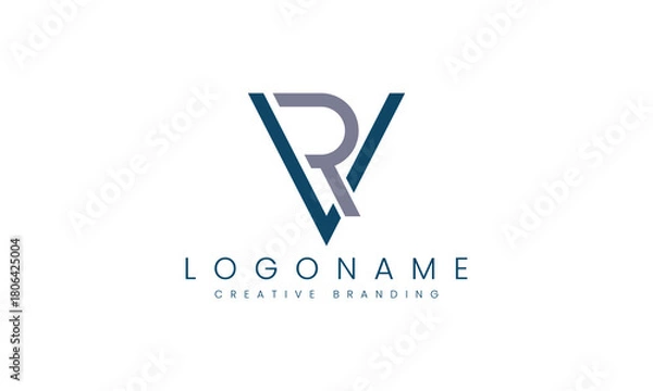Fototapeta Minimalist RV Logo for Branding and Identity.