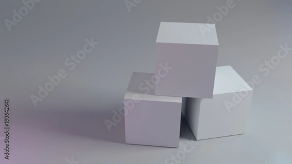 Fototapeta 3d render of boxes on a background