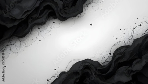 Fototapeta Dark Black Neutral Abstract Background – Minimal and Elegant Banner for Presentation and Modern Design Projects