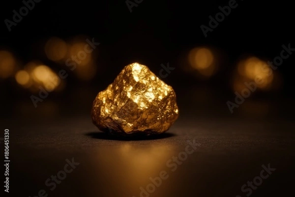 Fototapeta Golden nuggets symbolize wealth and investment, representing safe asset for those seeking financial security and prosperity