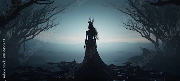 Fototapeta silhouette of High Elf ,generative AI