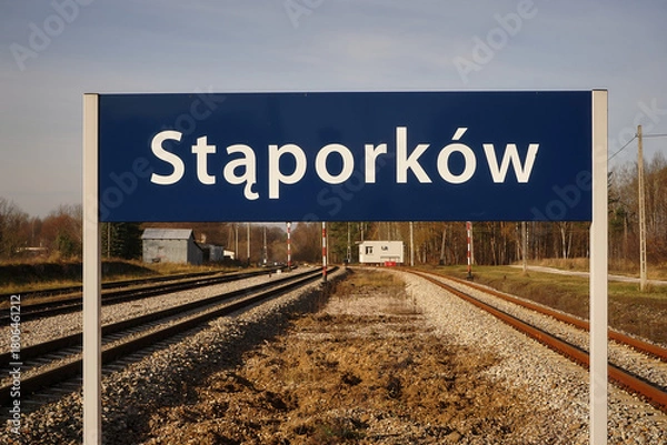 Fototapeta kolej,tablica informacyjna 