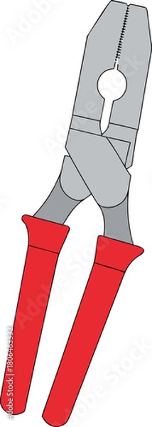 Fototapeta Red Handle Pliers Icon Isolated on White