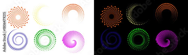 Fototapeta PNG image of Abstract dotted spiral circles graphic PNG transparent background