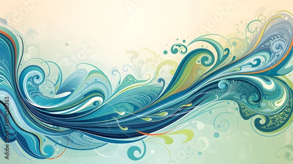 Obraz abstract floral background with swirls