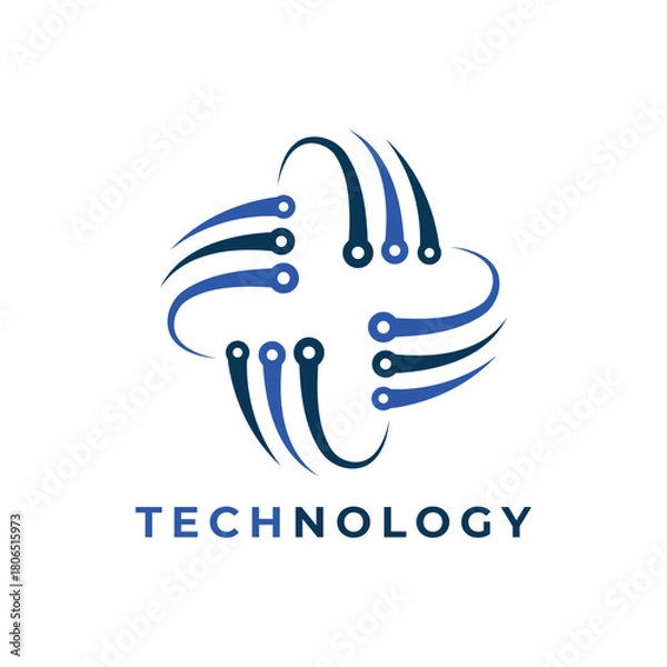 Obraz circuit technology artificial intelligence logo design modern minimal concept