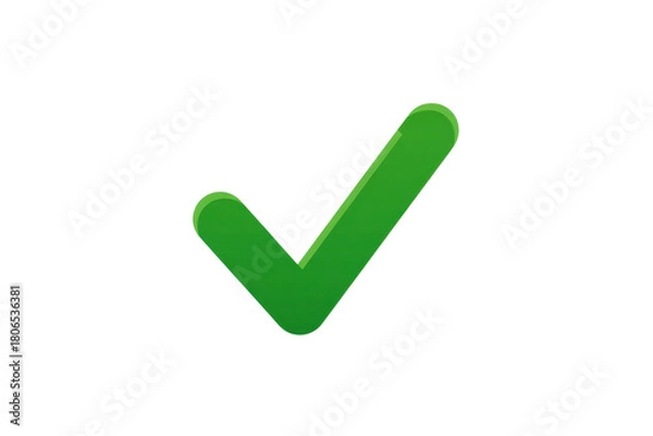 Fototapeta Green check mark symbol indicating approval and positive confirmation