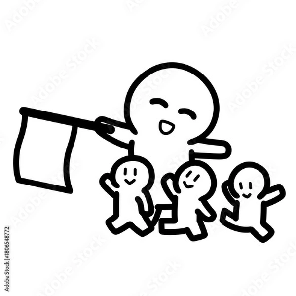 Obraz 見守り活動　社会貢献　人物　イラスト