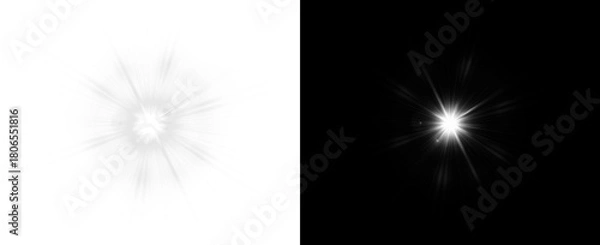 Obraz PNG Overlay of White Light Burst Isolated on transparent background
