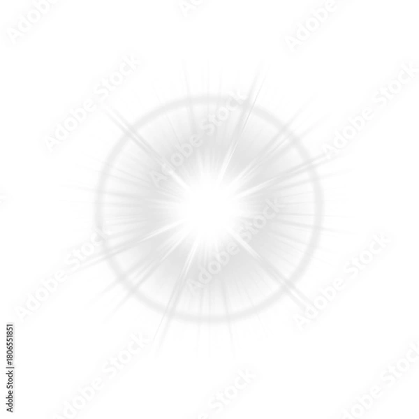 Obraz PNG Overlay with White Sparkle and Magic Effect on transparent background