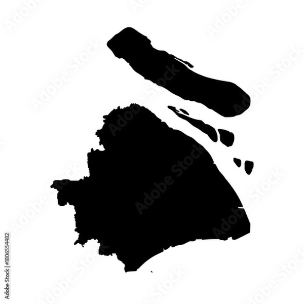 Obraz Shanghai China city map silhouette vector illustration