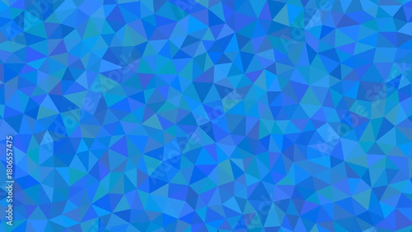Fototapeta A vibrant mosaic of blue triangles creating a dynamic geometric pattern with a modern and artistic flair, perfect for backgrounds