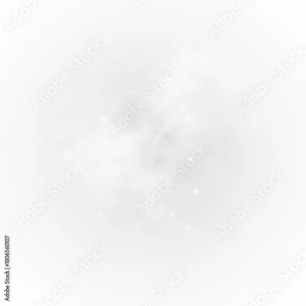 Obraz White Smoke PNG Overlay with Transparent Elements on transparent background