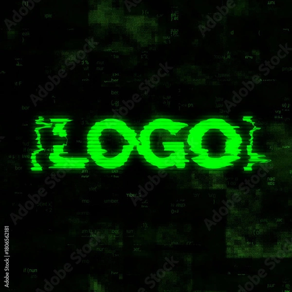 Fototapeta Glitch Logo - Square