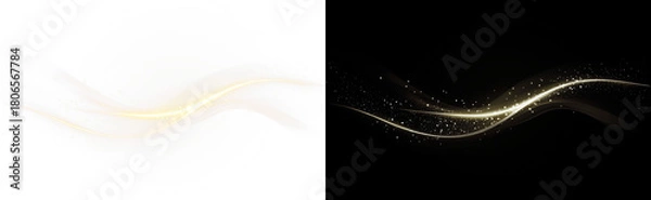 Obraz Stunning Gold Sparkle PNG for Transparent Overlay on transparent background