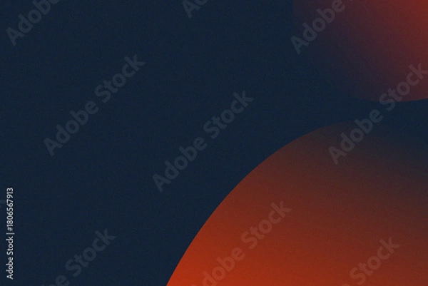 Fototapeta Abstract gradient background with subtle noise texture featuring deep blue and vibrant red orange flowing shapes and curves