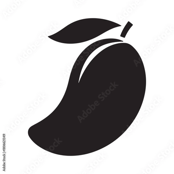 Fototapeta Mango silhouette black vector icon