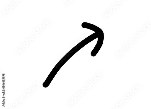 Fototapeta Bright Black Upward Arrow Isolated on transparent Background