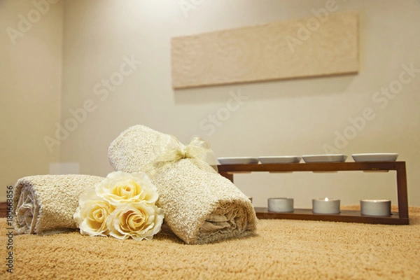 Fototapeta エステ　サロン　マッサージ　ベッドルームのイメージ