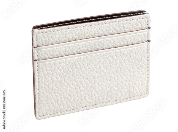 Obraz Cream, pebbled-leather card holder with open slots on a black background