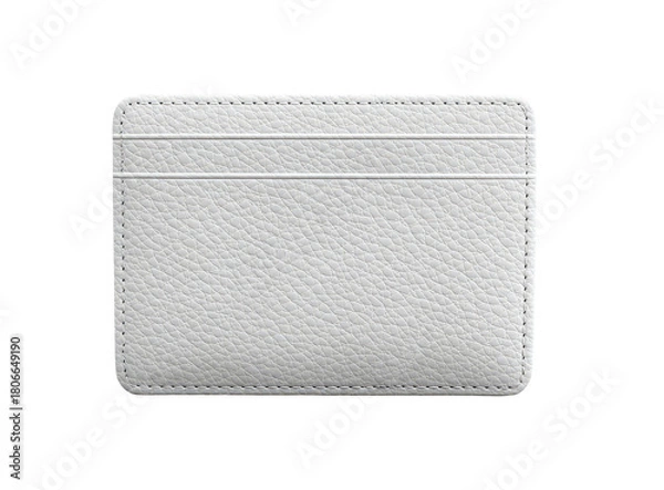 Obraz White textured cardholder with stitched edges and three card slots