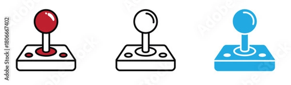 Fototapeta retro arcade joystick with bold “PLAY GAMES” text. Great for gaming content, posters, or promotional material in Colorful illustration cartoon hand drawn