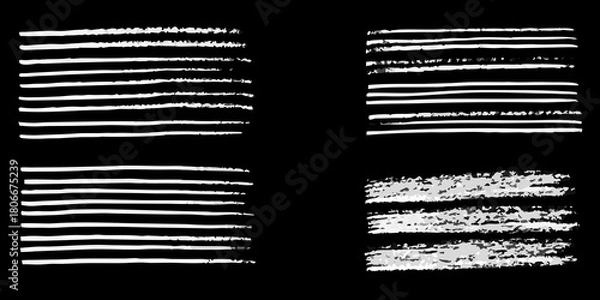 Obraz Abstract white horizontal lines on black background in a grid pattern for design