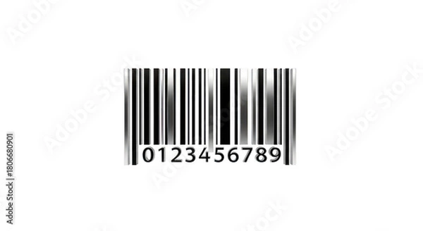 Fototapeta Barcode with numbers and black and white stripes. isolated illustration on  transparent background PNG