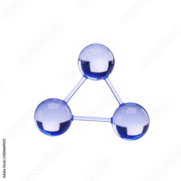 Fototapeta Blue sphere with a triangle in the middle. isolated illustration on  transparent background PNG