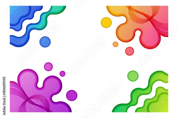 Fototapeta Abstract Colorful Layered Waves and Liquid Shape Isolated on Transparent Background Illustrating Modern Design and Background Art