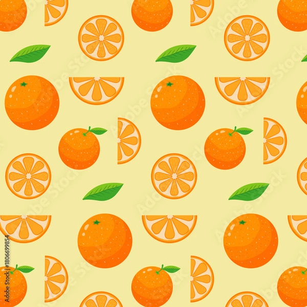 Fototapeta Seamless pattern with oranges
