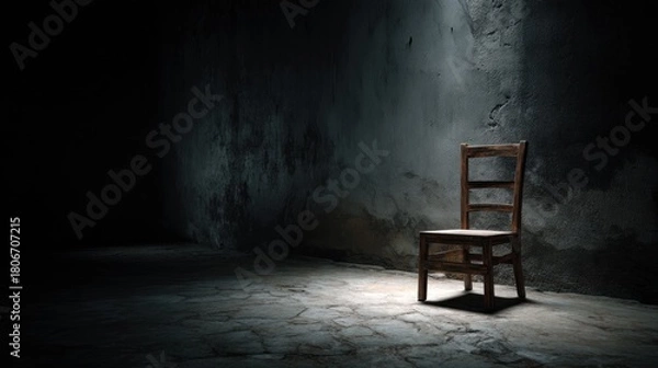 Obraz Empty room chair spotlight