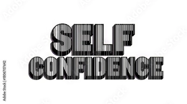 Fototapeta Bold text self confidence with vertical stripes