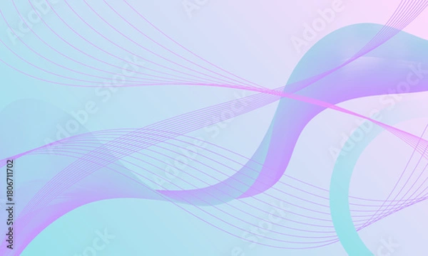 Fototapeta pink green smooth lines wave curves soft gradient abstract background