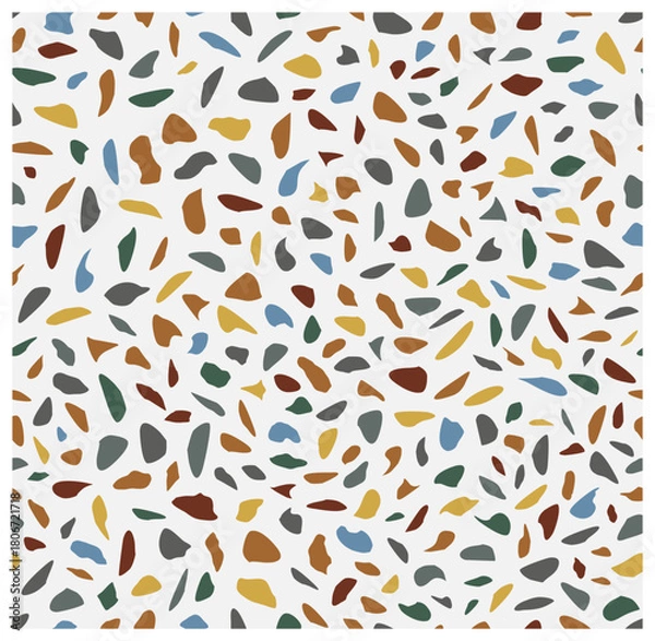 Fototapeta seamless terrazzo pattern with colorful stone fragments