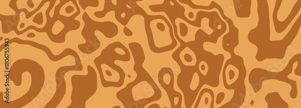 Fototapeta Spooky toffee pattern with eerie drips and mysterious swirls. Dark amber seamless texture for holiday designs. Stock vector illustration in Halloween style.