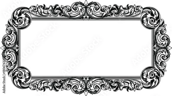 Fototapeta Download decorative vector frame vintage border ornament design element eps silhouette