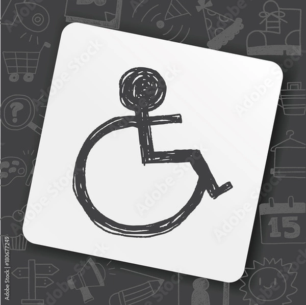 Obraz wheelchair sign doodle