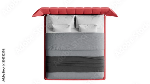 Obraz Bed on an isolated background. Furniture for collages, graphics designs, and presentations.