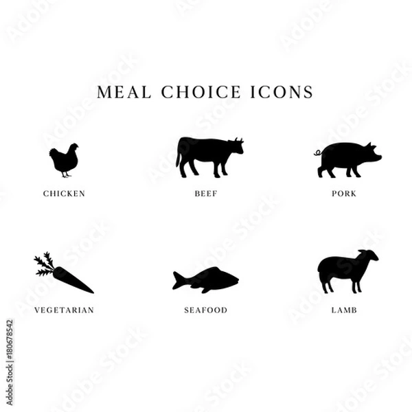Obraz Ikony wyboru posiłków