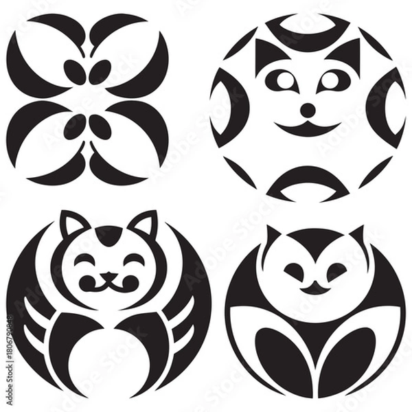Obraz 
Set geometric logo cat isolated eps 10
