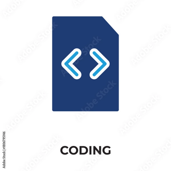 Fototapeta coding vector, icon or logo sign isolated symbol illustration