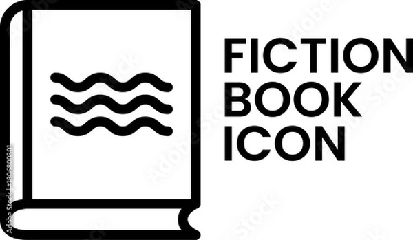 Obraz Fiction Book Genre Icon Minimal Line Symbol