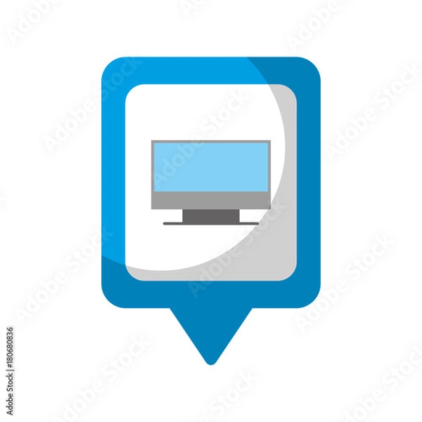Fototapeta laptop device social media square pointer web vector illustration