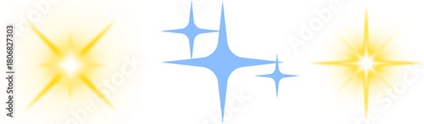 Fototapeta Sparkling star glow light effect PNG transparent background overlay de