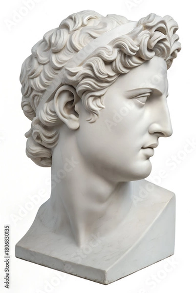 Fototapeta Gypsum statue head in minimal artistic composition