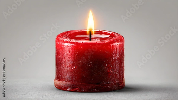 Fototapeta red candle on black background